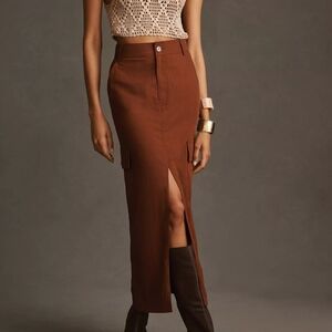 House of Harlow 1960 Cargo Satin Midi Skirt